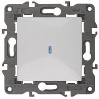 Выключатель с подсветкой без рамки Эра Elegance 1-кл. белый картинка